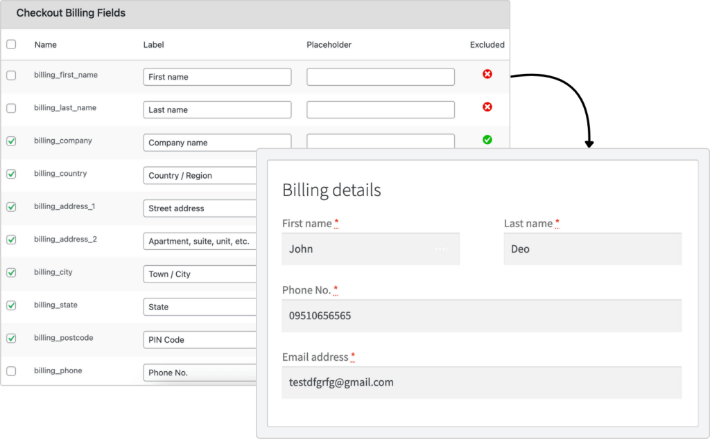 exclude fields