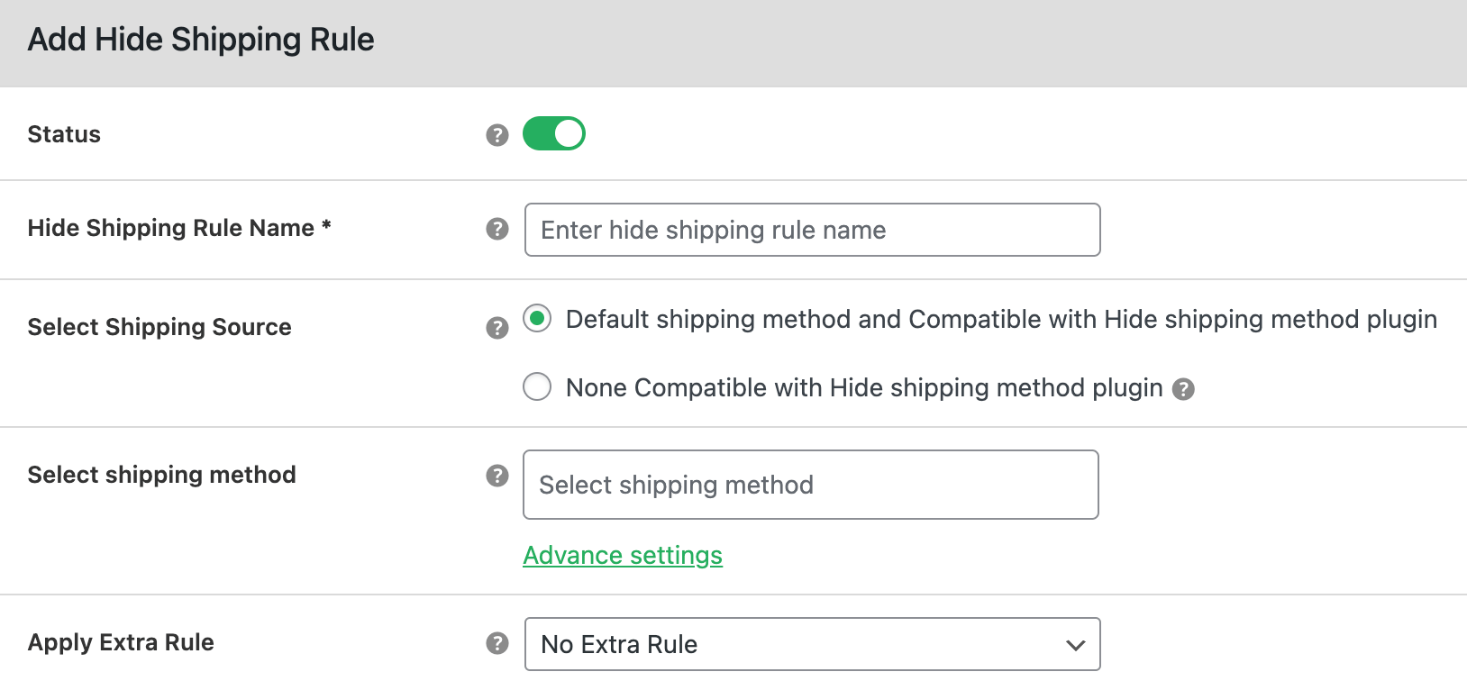 Hide shipping method for WooCommerce plugin - 3