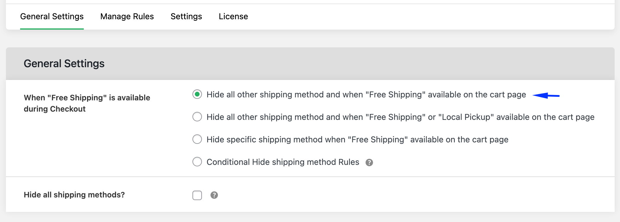 Hide shipping method for WooCommerce plugin - 6