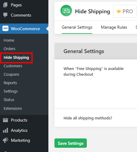 WooCommerce hide shipping methods - 1