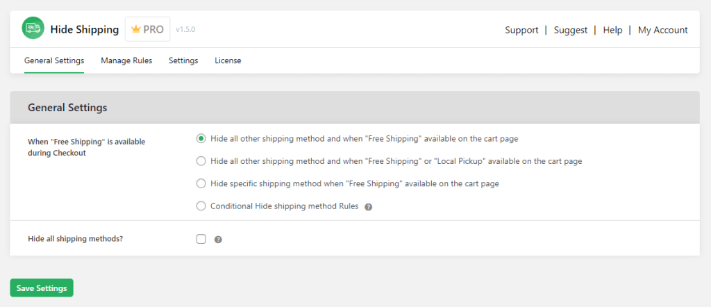 WooCommerce hide shipping methods - 2