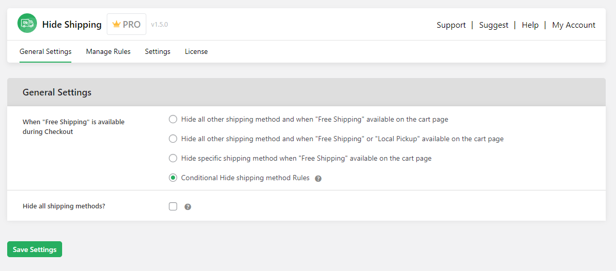 WooCommerce hide shipping methods - 7