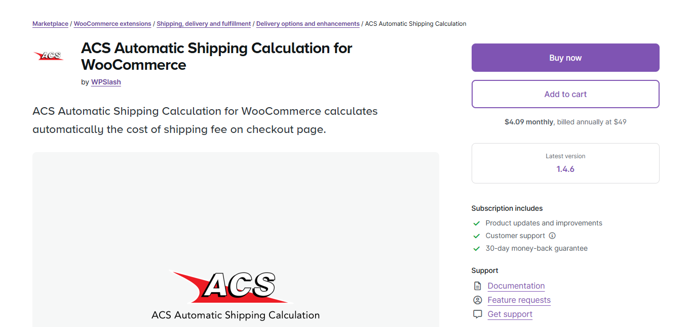 WooCommerce shipping calculator plugins ACS