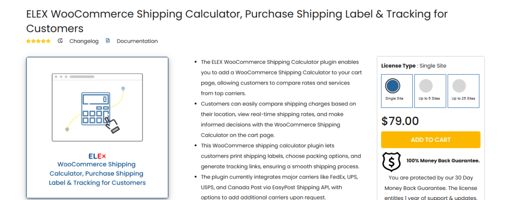 WooCommerce shipping calculator plugins ELEX-WooCommerce-Shipping-Calculator-Labels-Tracking