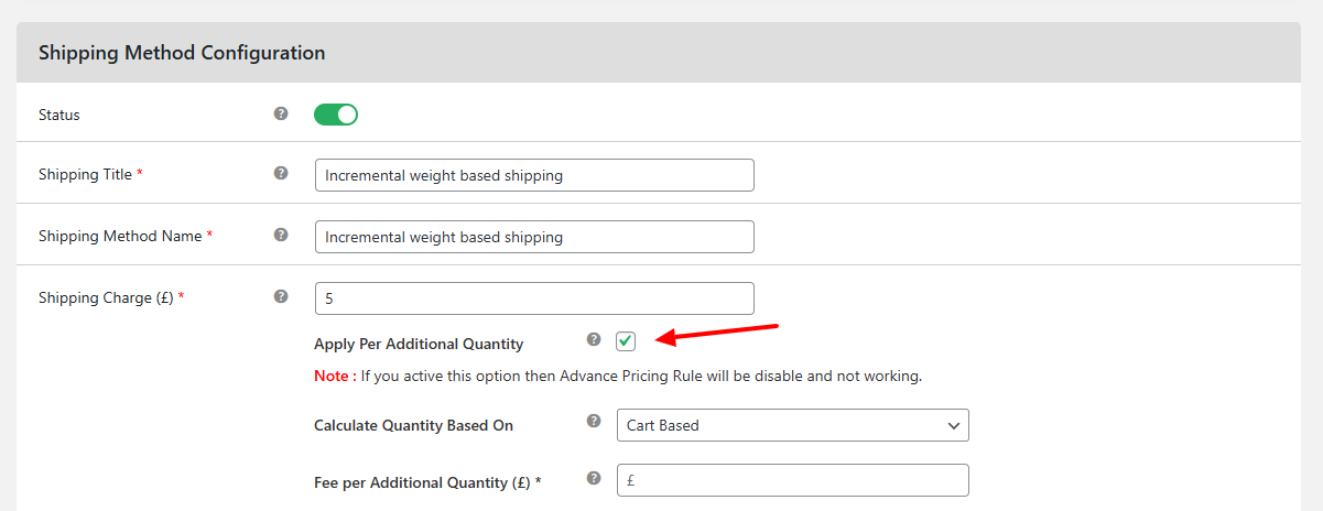 weight based shipping WooCommerce 12