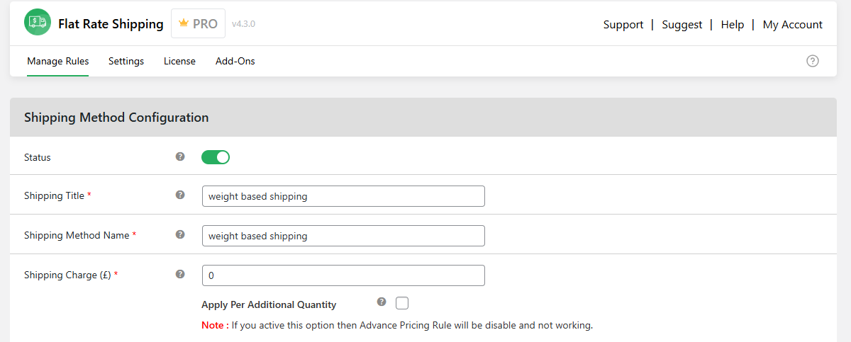 weight based shipping WooCommerce 5