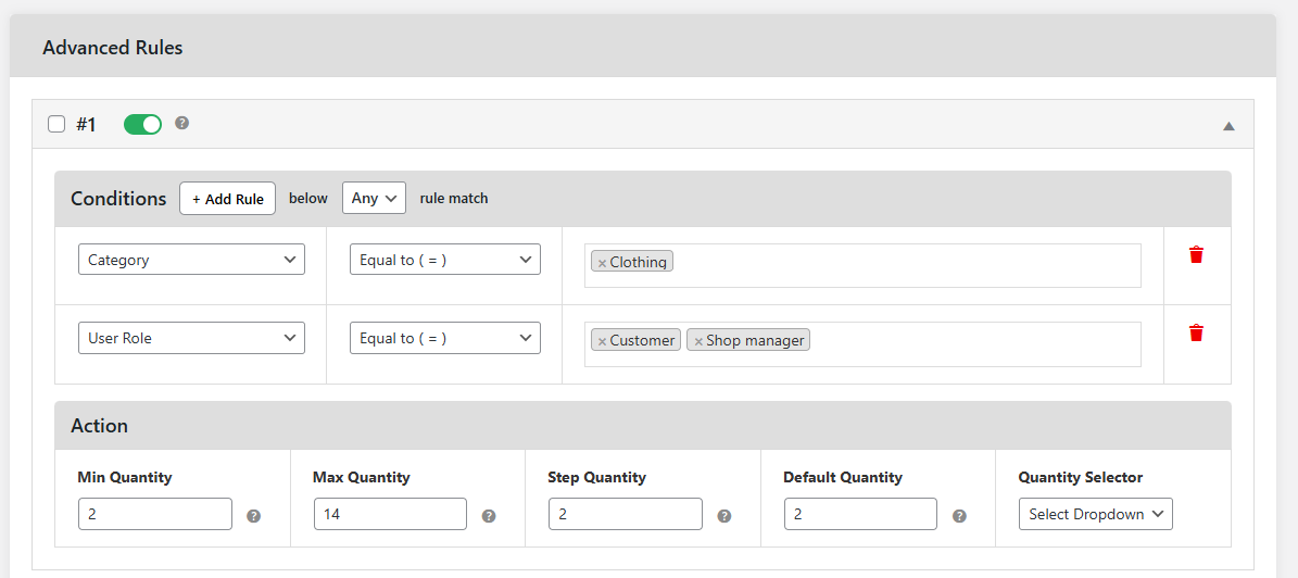 WooCommerce limit quantity 1