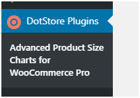 Figure 2 - Option for 'Advanced Product Size Charts for WooCommerce' in your WordPress Dashboard